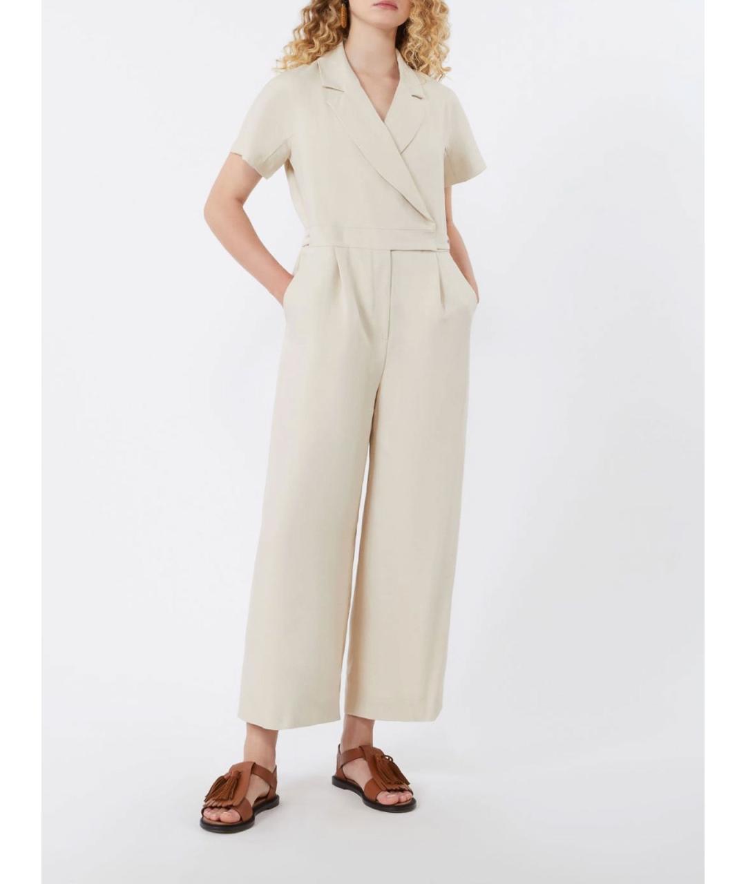 WEEKEND MAX MARA Бежевый вискозный комбинезон, фото 5