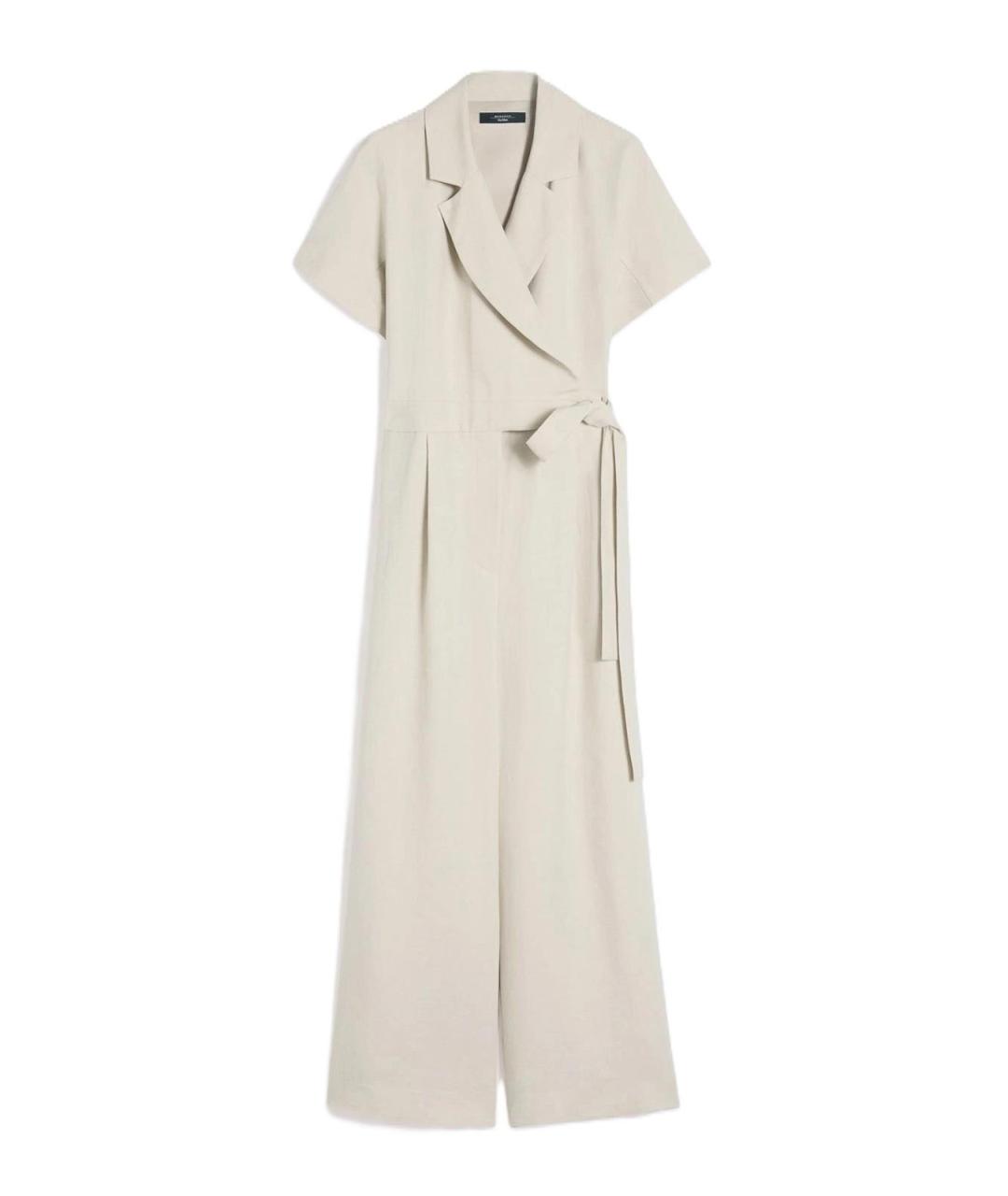 WEEKEND MAX MARA Бежевый вискозный комбинезон, фото 1