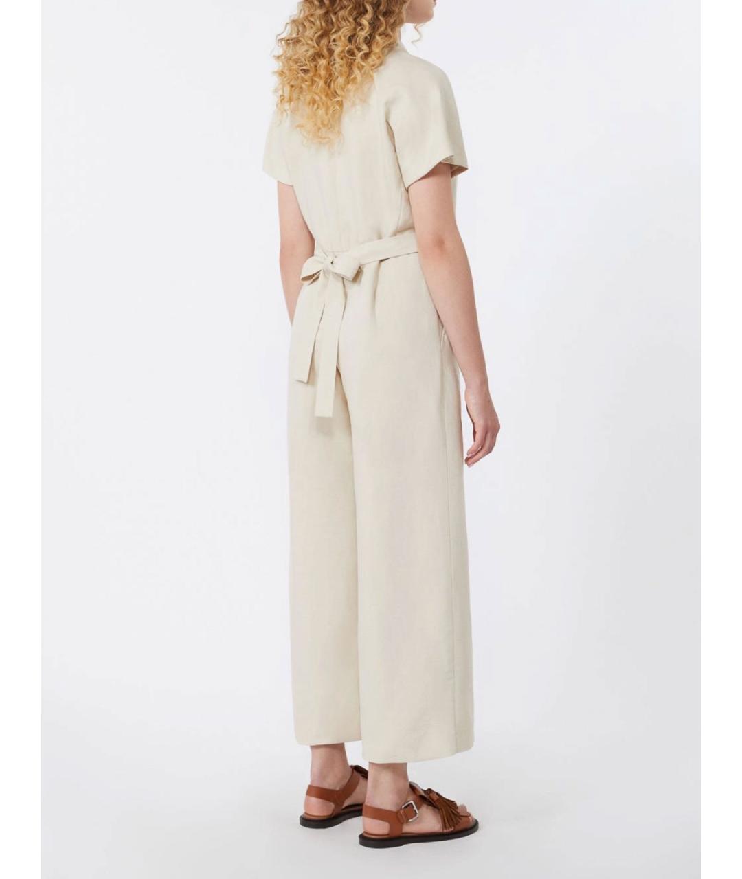WEEKEND MAX MARA Бежевый вискозный комбинезон, фото 3