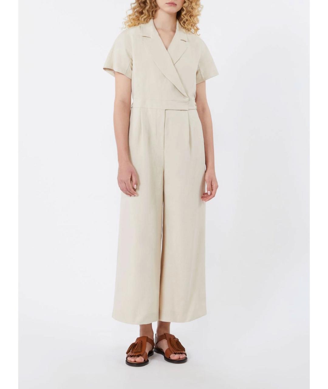 WEEKEND MAX MARA Бежевый вискозный комбинезон, фото 4