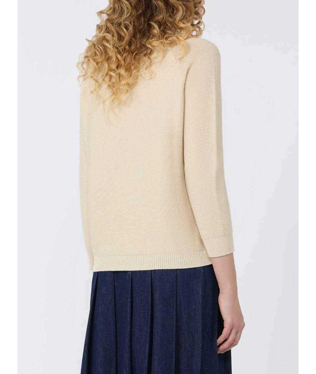 WEEKEND MAX MARA Бежевый хлопковый джемпер / свитер, фото 3