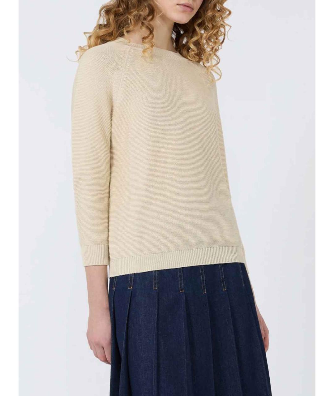 WEEKEND MAX MARA Бежевый хлопковый джемпер / свитер, фото 4