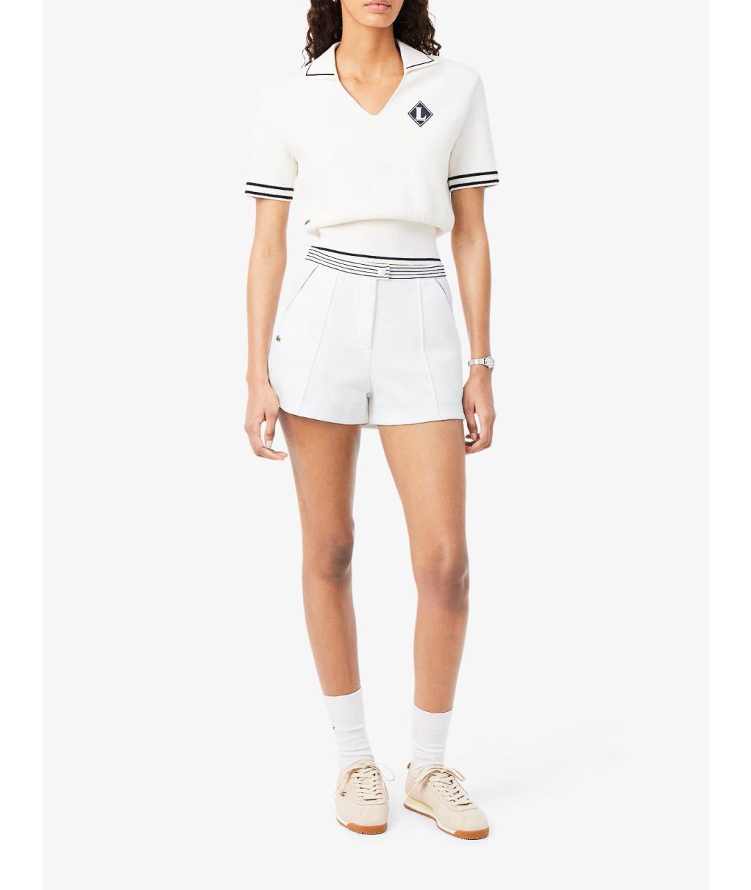 LACOSTE Белые хлопковые шорты, фото 5