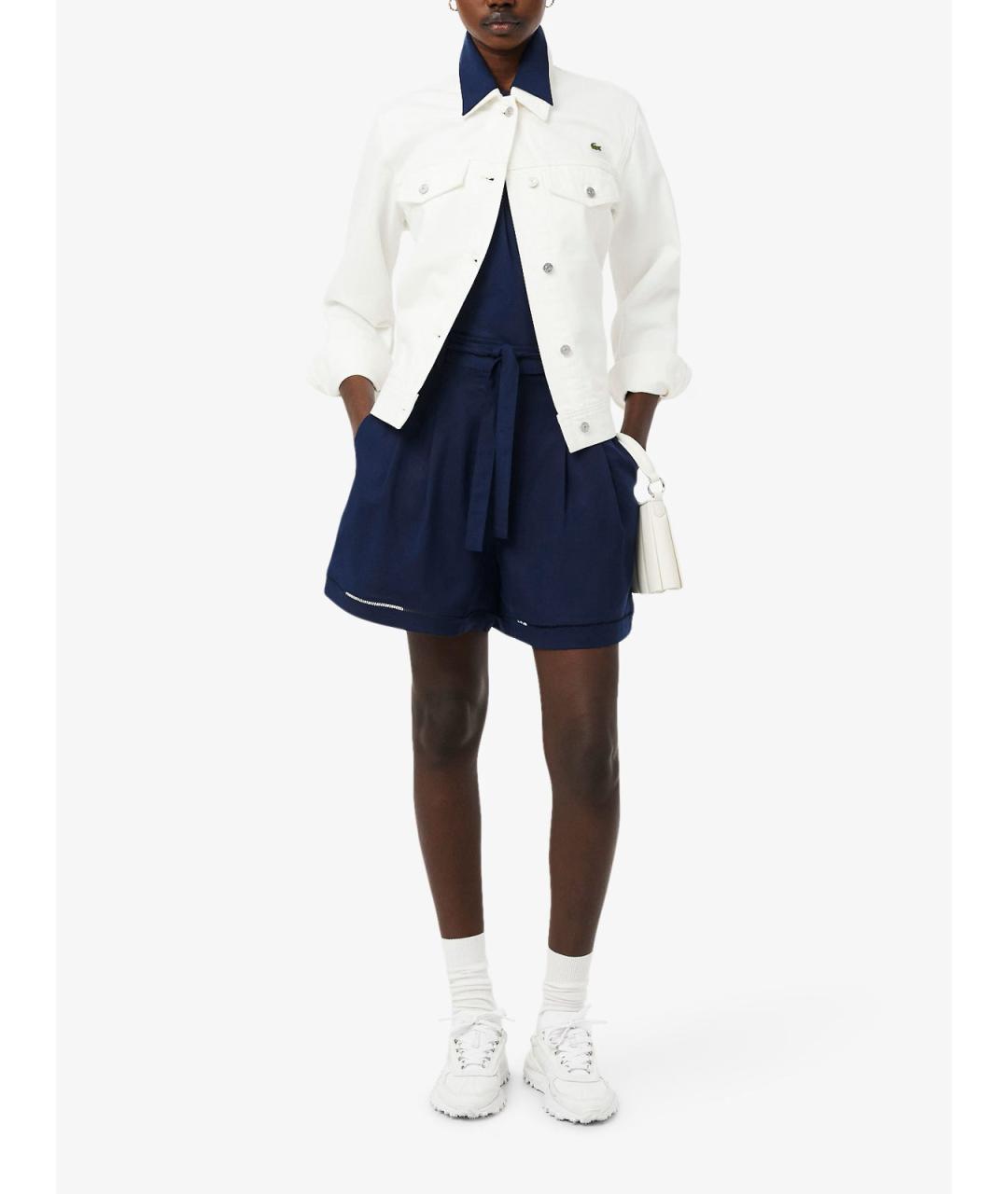 LACOSTE Синие льняные шорты, фото 7