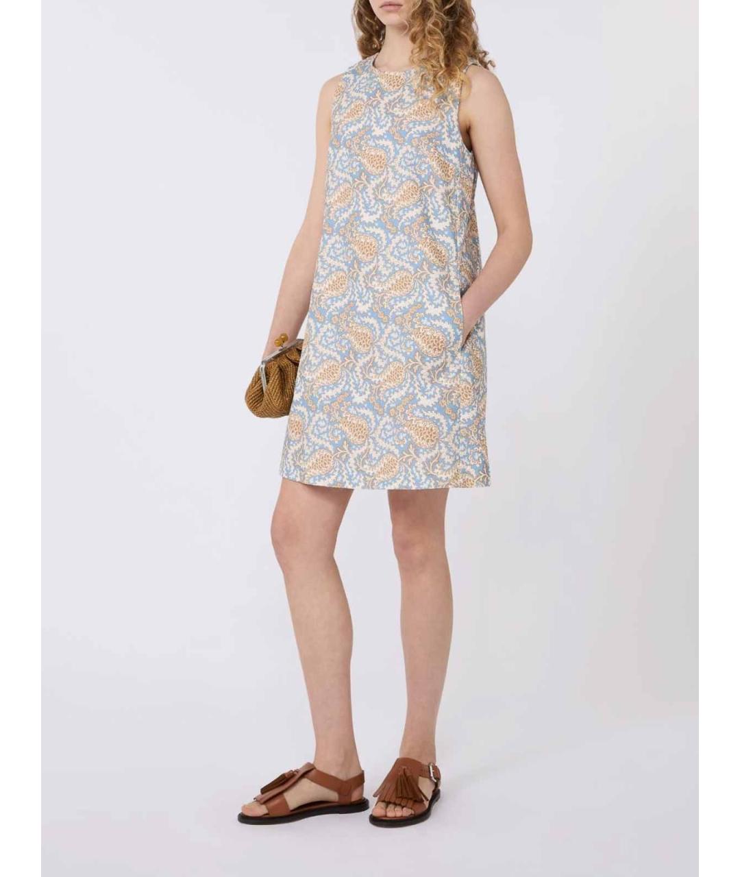 WEEKEND MAX MARA Мульти хлопковое повседневное платье, фото 5