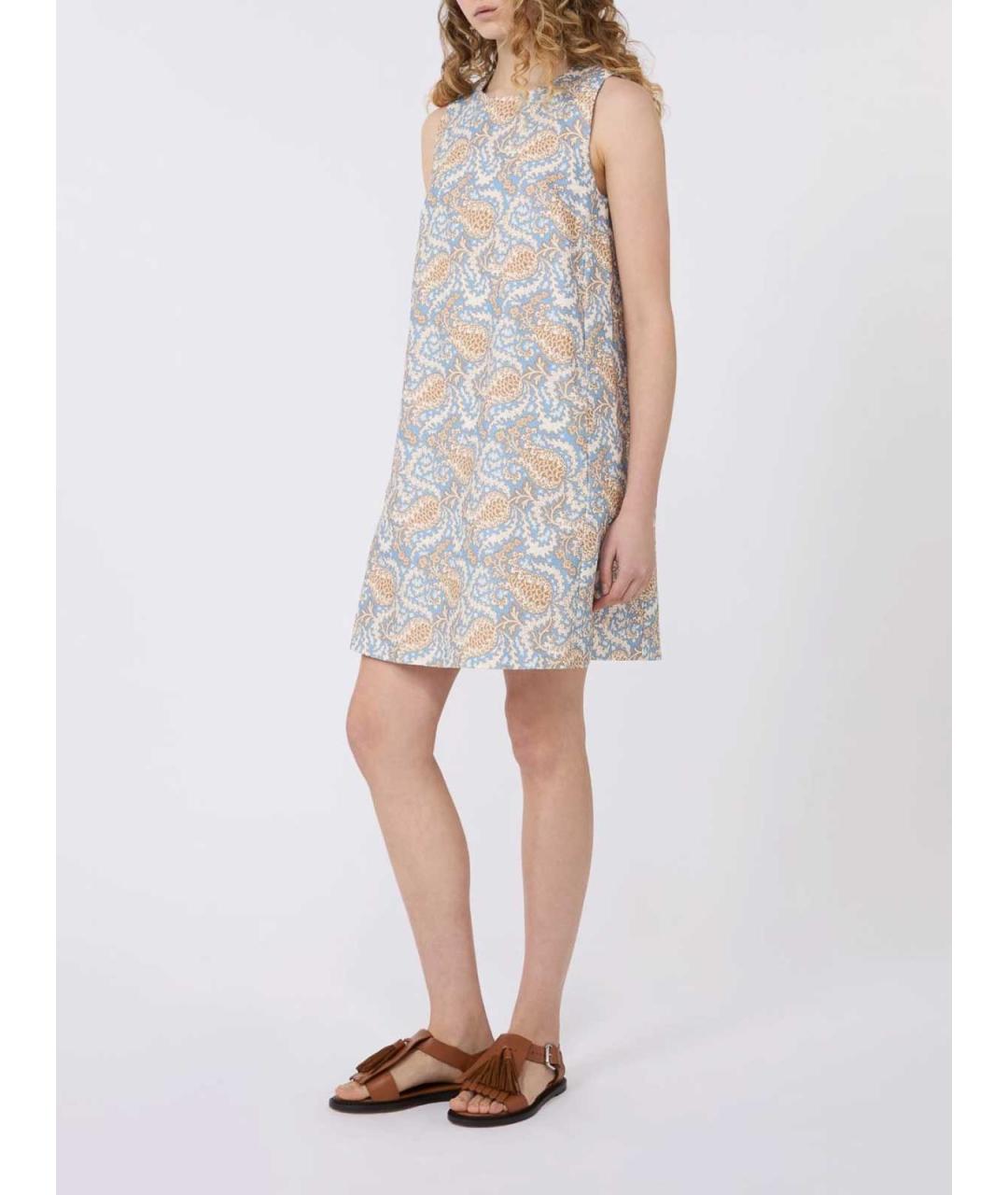WEEKEND MAX MARA Мульти хлопковое повседневное платье, фото 4
