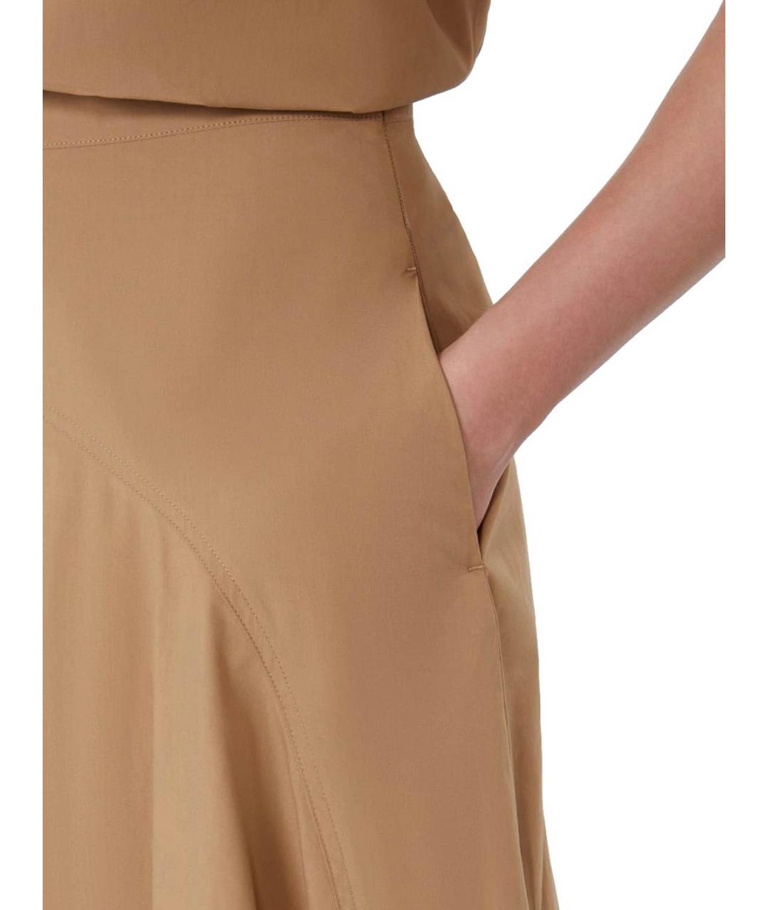 WEEKEND MAX MARA Коричневая полиэстеровая юбка миди, фото 3