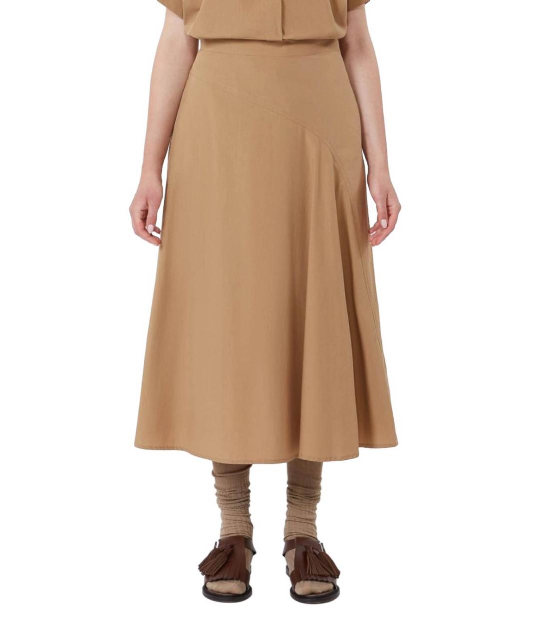 WEEKEND MAX MARA Коричневая полиэстеровая юбка миди, фото 2