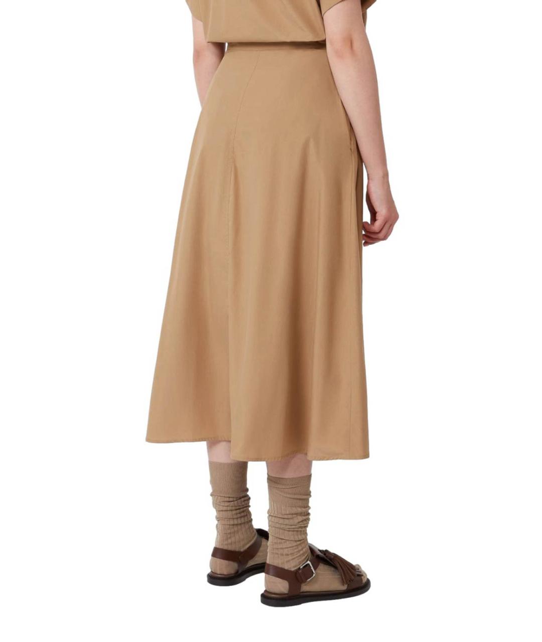 WEEKEND MAX MARA Коричневая полиэстеровая юбка миди, фото 4