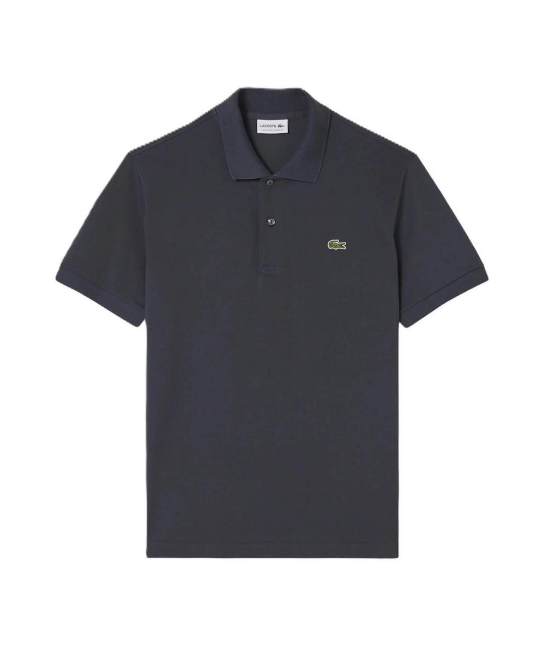 LACOSTE Серое хлопко-полиэстеровое поло с коротким рукавом, фото 1