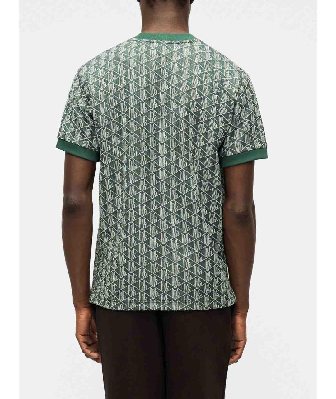 LACOSTE Зеленая хлопко-полиэстеровая футболка, фото 4