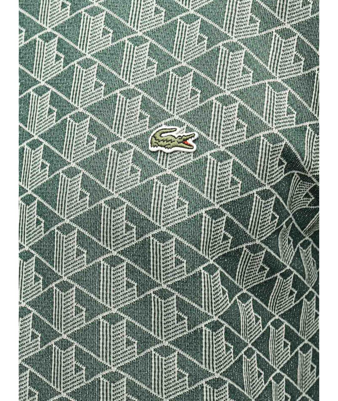 LACOSTE Зеленая хлопко-полиэстеровая футболка, фото 2