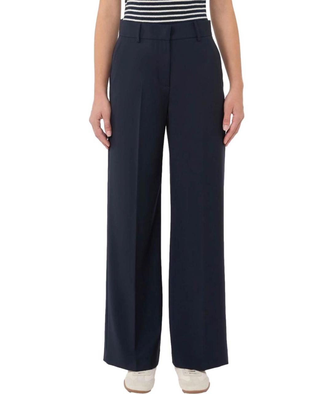 WEEKEND MAX MARA Синие кашемировые брюки широкие, фото 2