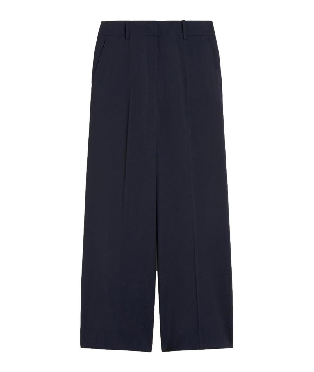 WEEKEND MAX MARA Синие кашемировые брюки широкие, фото 1