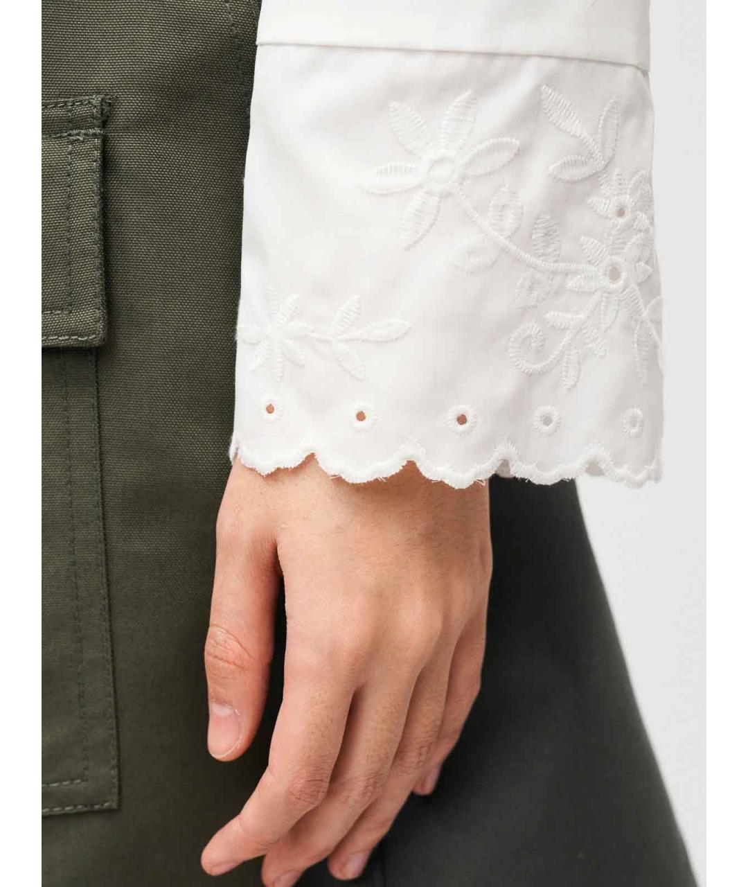 WEEKEND MAX MARA Белая хлопковая рубашка, фото 2