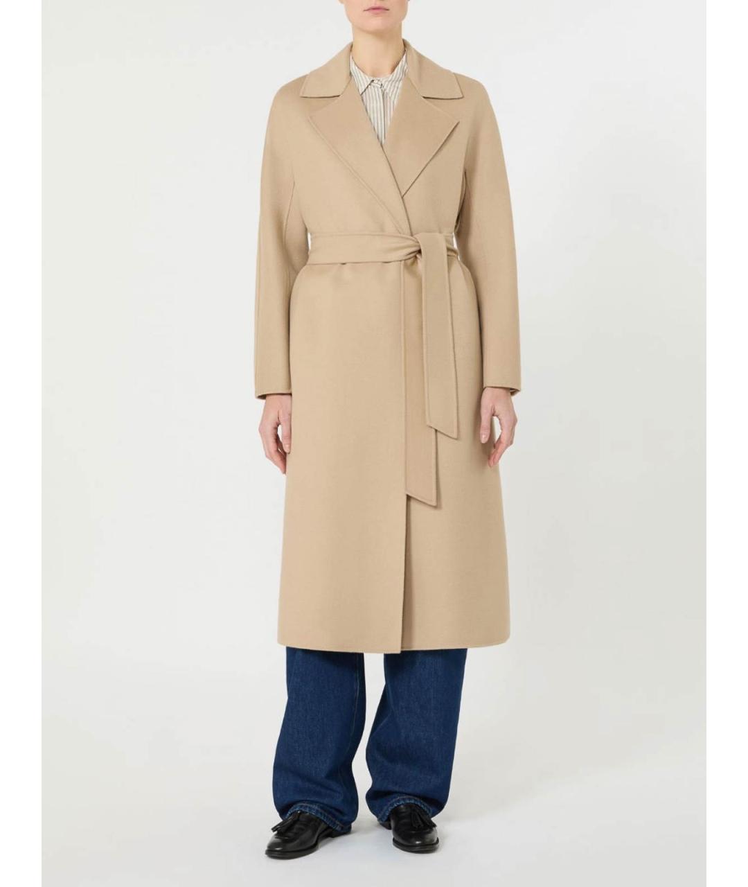 MAX MARA STUDIO Бежевое кашемировое пальто, фото 3