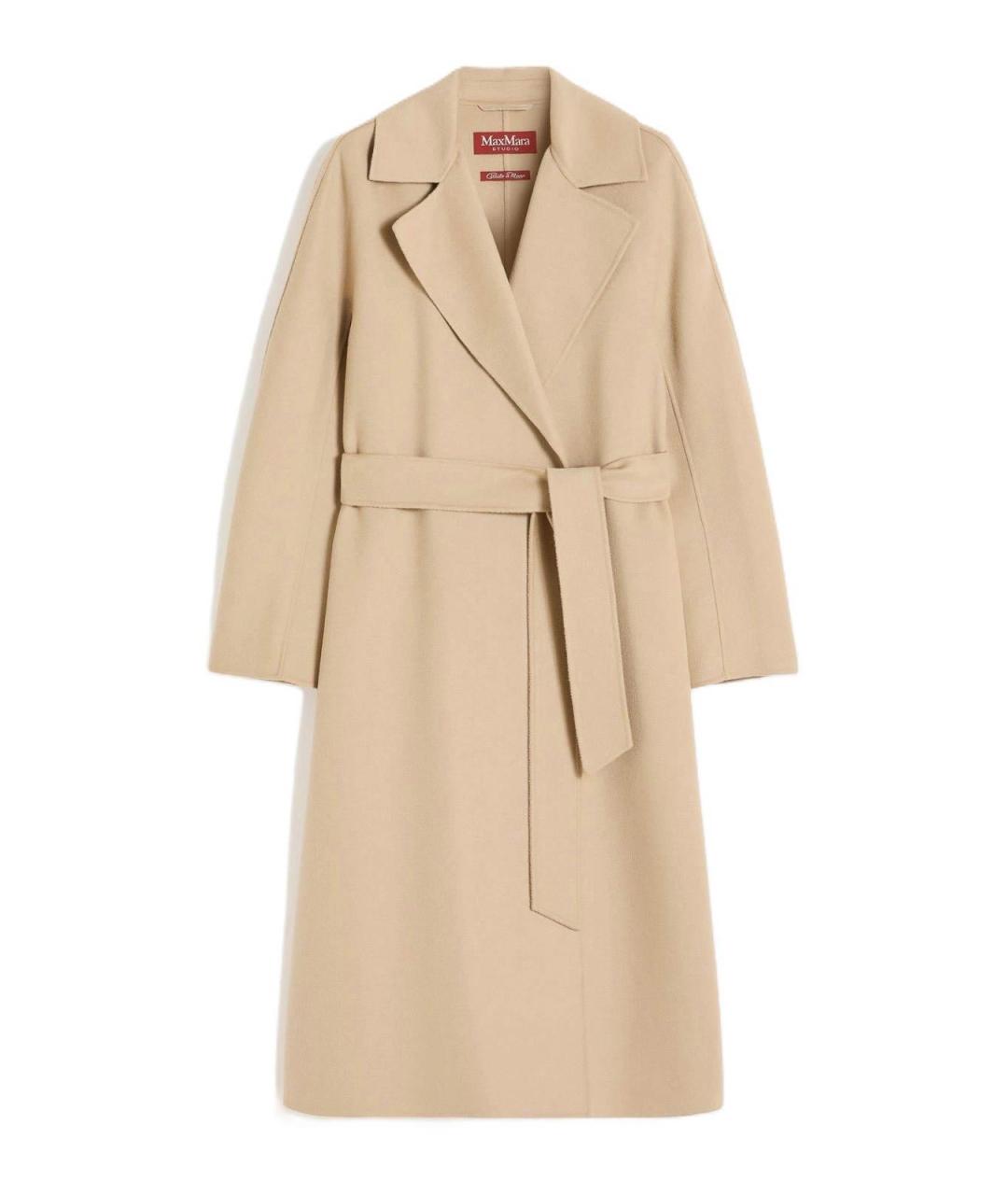 MAX MARA STUDIO Бежевое кашемировое пальто, фото 1