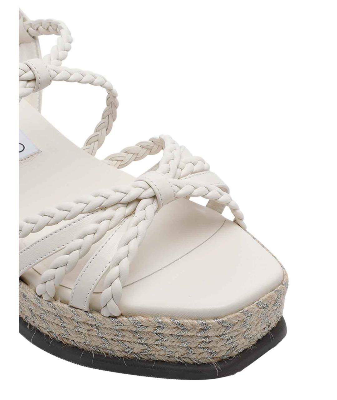 JIMMY CHOO Белые кожаные босоножки, фото 4
