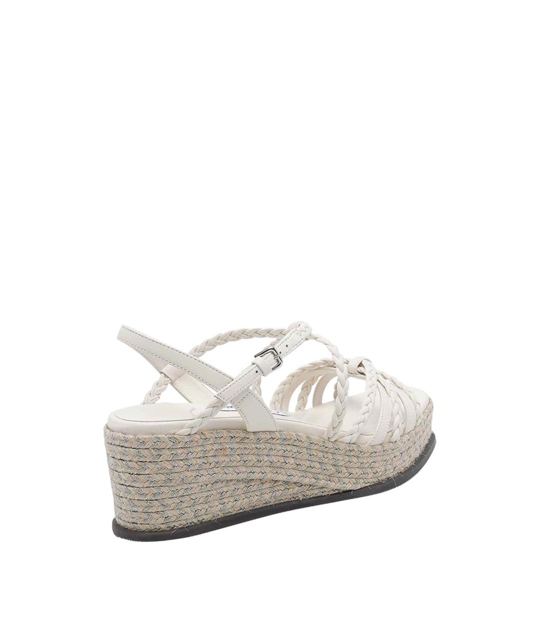 JIMMY CHOO Белые кожаные босоножки, фото 3