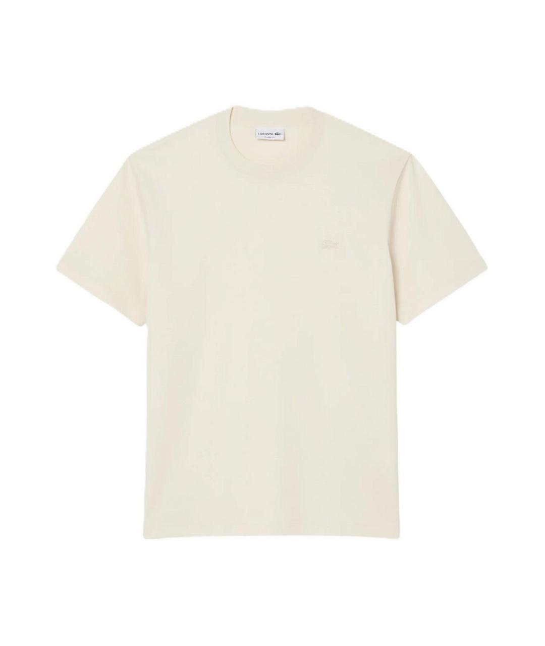 LACOSTE Бежевая хлопковая футболка, фото 1