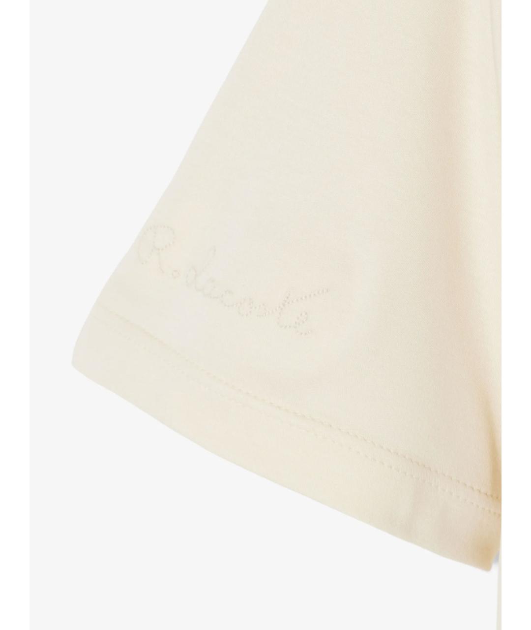 LACOSTE Бежевая хлопковая футболка, фото 3