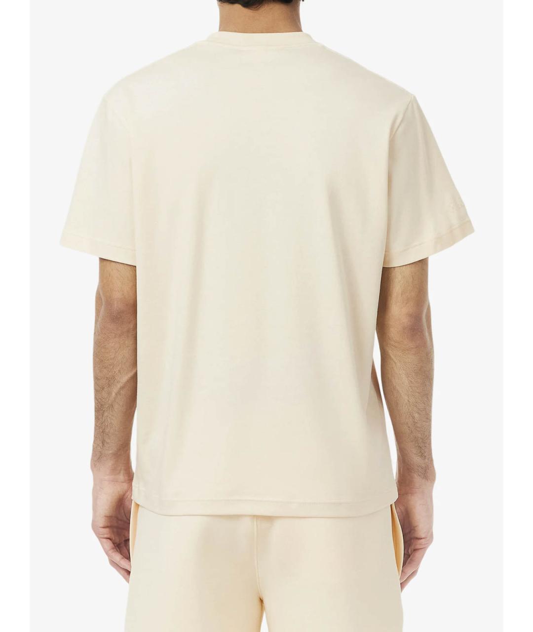 LACOSTE Бежевая хлопковая футболка, фото 6