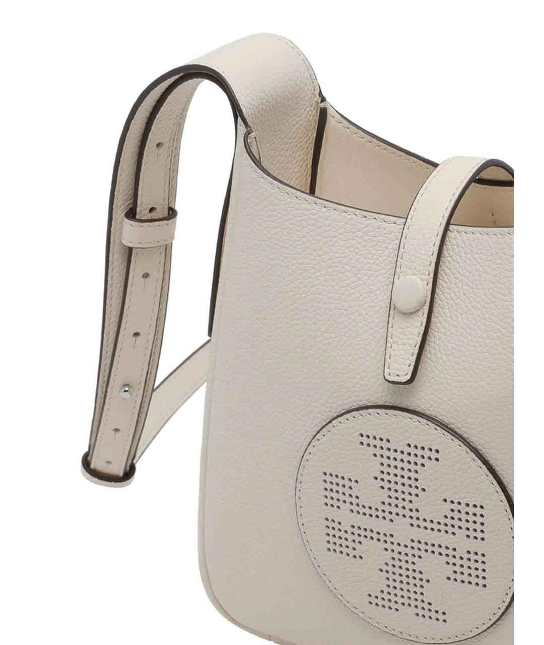 TORY BURCH Белая кожаная сумка через плечо, фото 4