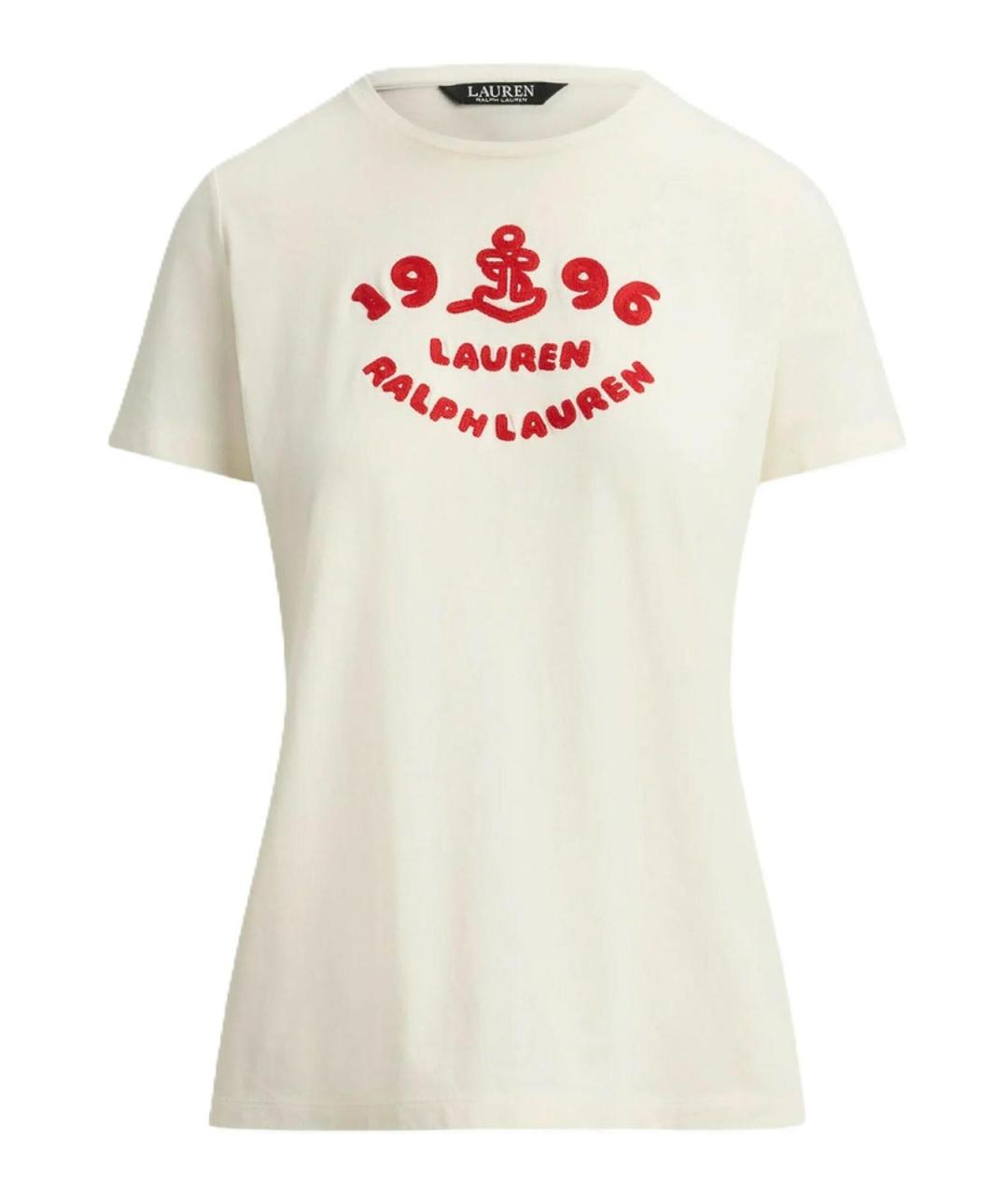 RALPH LAUREN Бежевая хлопковая футболка, фото 1