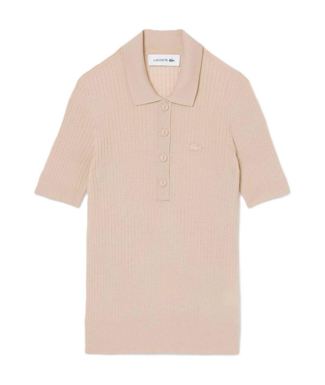 LACOSTE Бежевая шерстяная футболка, фото 1