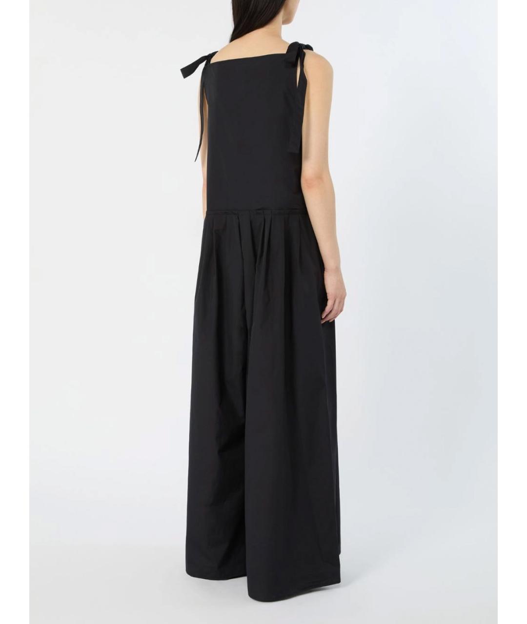 WEEKEND MAX MARA Черный льняной комбинезон, фото 3