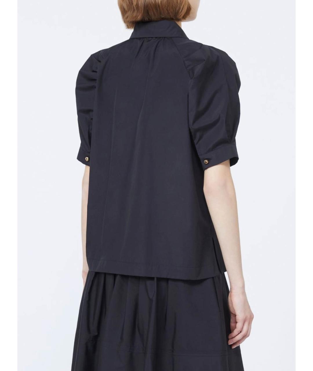 MAX MARA STUDIO Черная полиэстеровая рубашка, фото 4