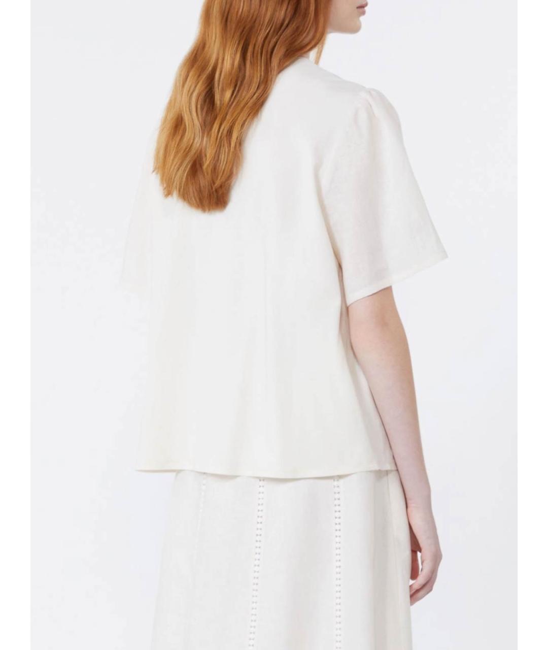 WEEKEND MAX MARA Бежевая хлопковая футболка, фото 4