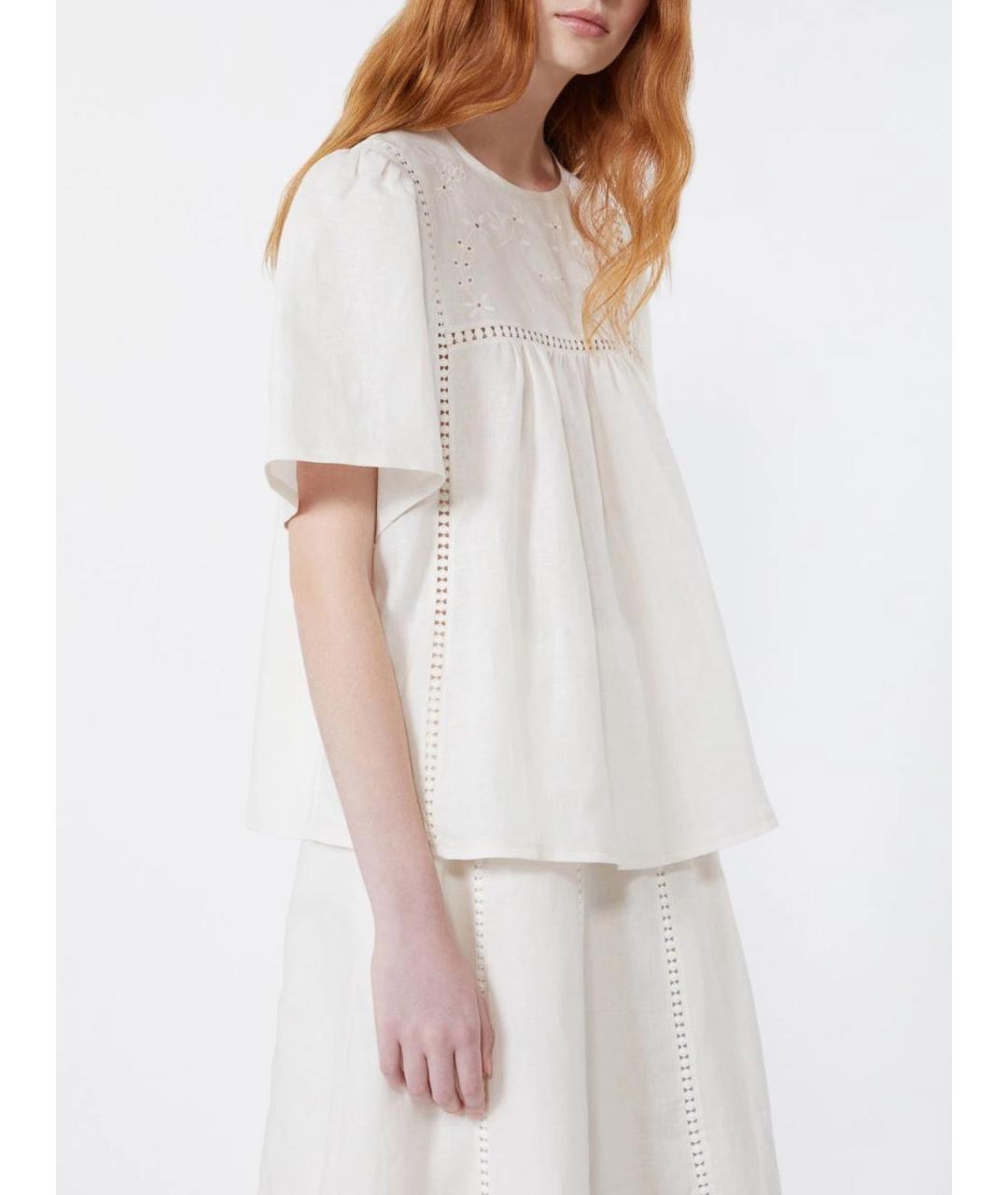 WEEKEND MAX MARA Бежевая хлопковая футболка, фото 5