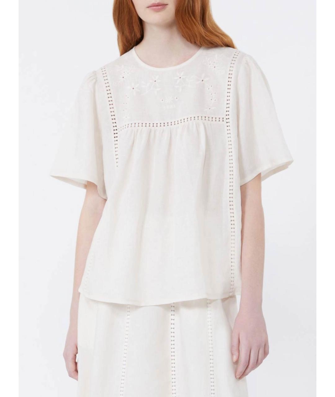 WEEKEND MAX MARA Бежевая хлопковая футболка, фото 3