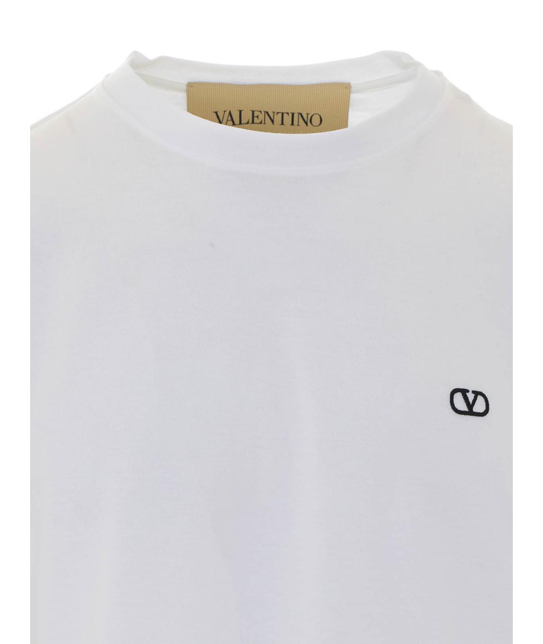 VALENTINO Белая хлопковая футболка, фото 4