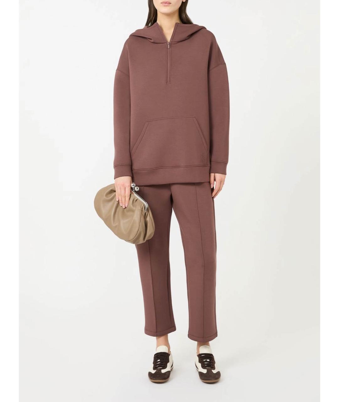 WEEKEND MAX MARA Коричневые полиамидовые спортивные брюки и шорты, фото 2