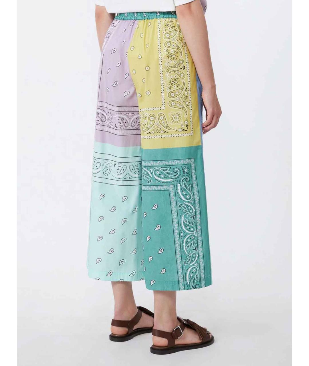WEEKEND MAX MARA Мульти хлопковые брюки широкие, фото 3