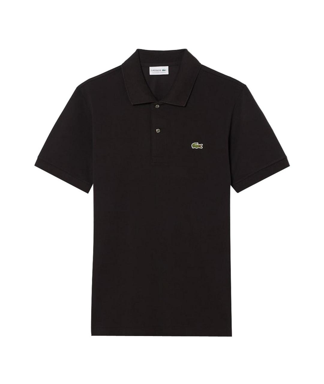 LACOSTE Черное хлопко-полиэстеровое поло с коротким рукавом, фото 1