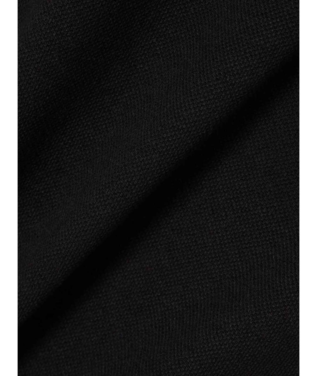 LACOSTE Черное хлопко-льняное поло с коротким рукавом, фото 4