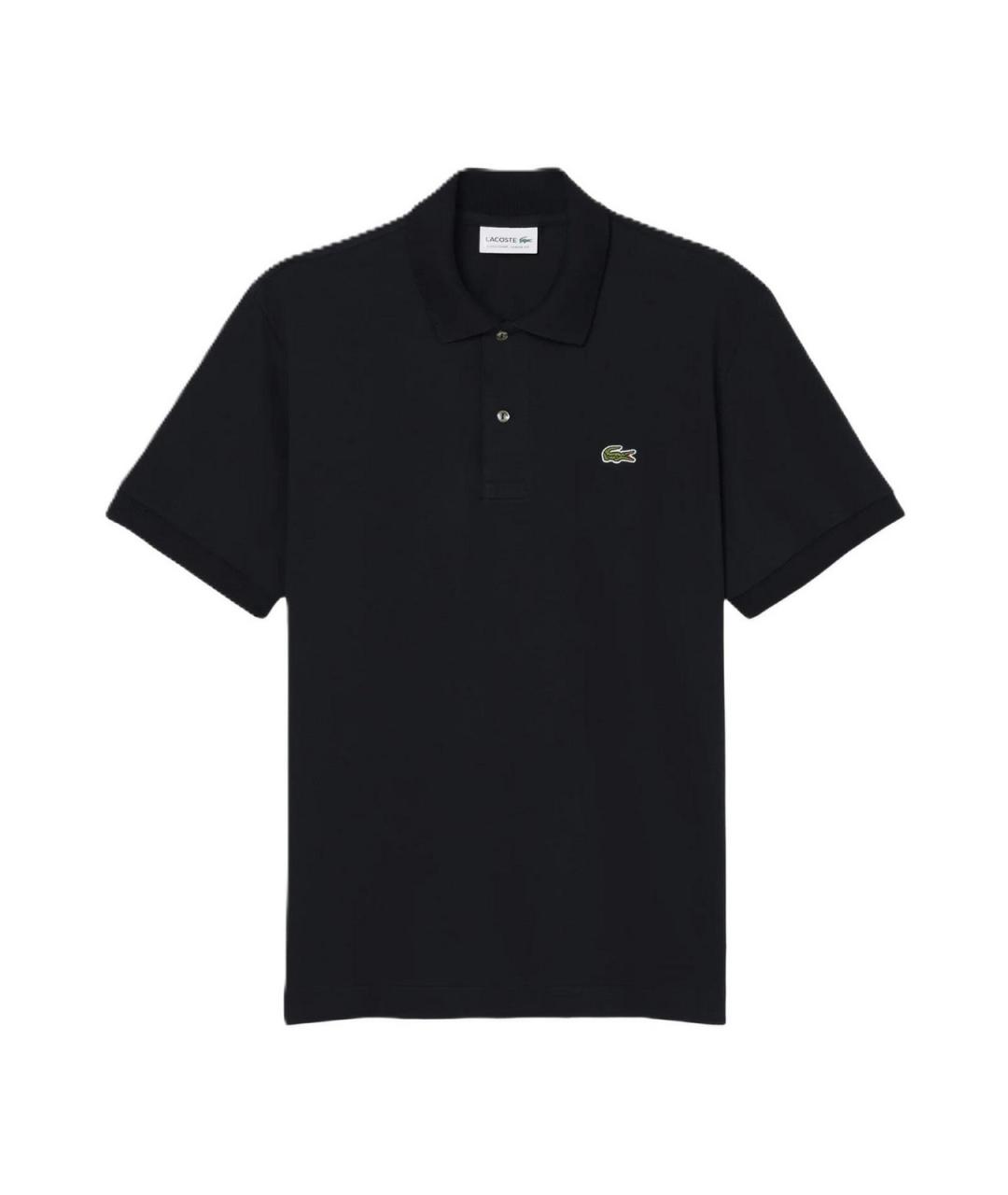 LACOSTE Черное хлопко-полиэстеровое поло с коротким рукавом, фото 1