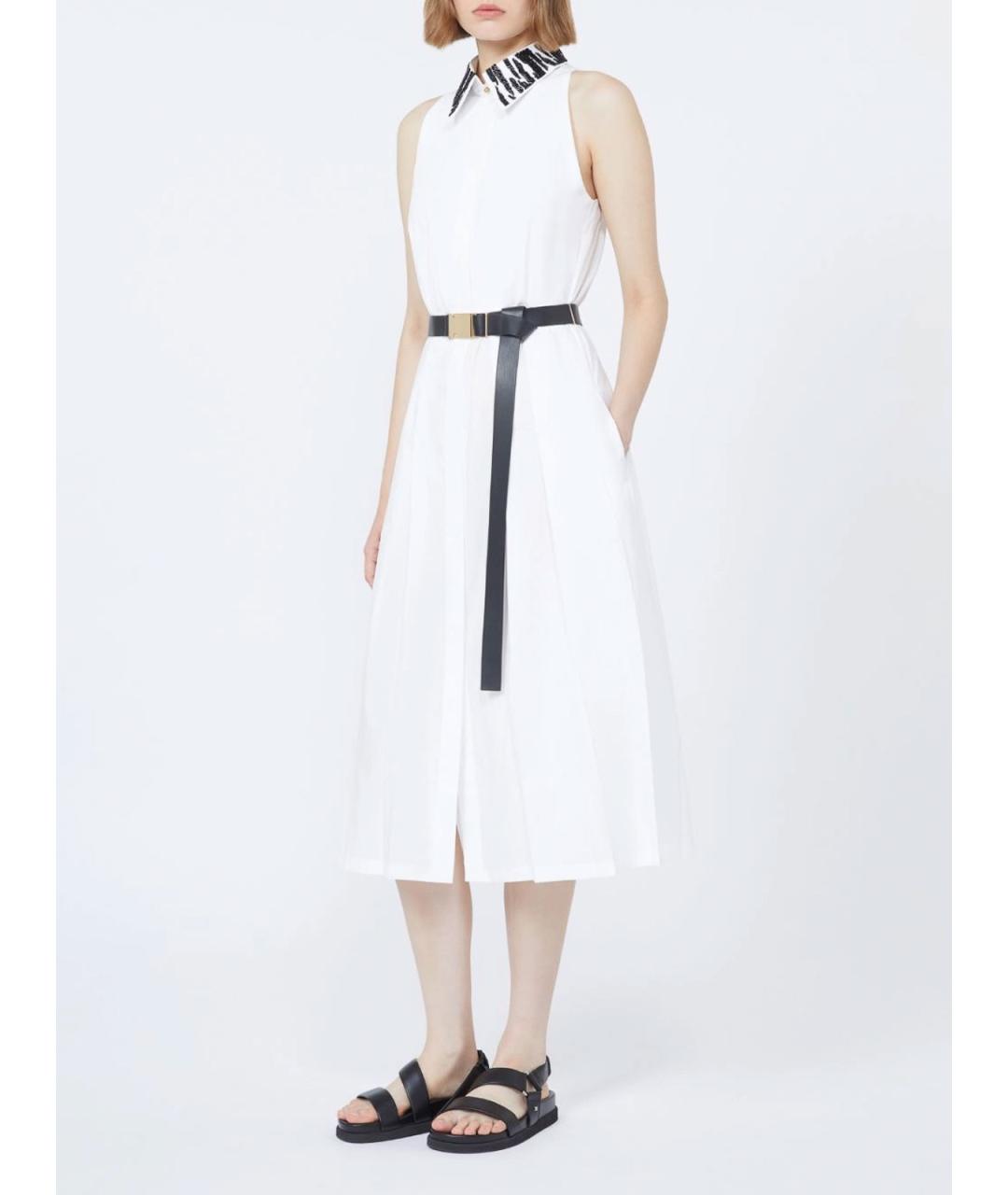 MAX MARA STUDIO Белое полиэстеровое повседневное платье, фото 3