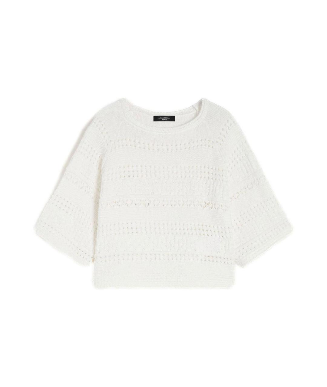 WEEKEND MAX MARA Белый хлопковый джемпер / свитер, фото 1