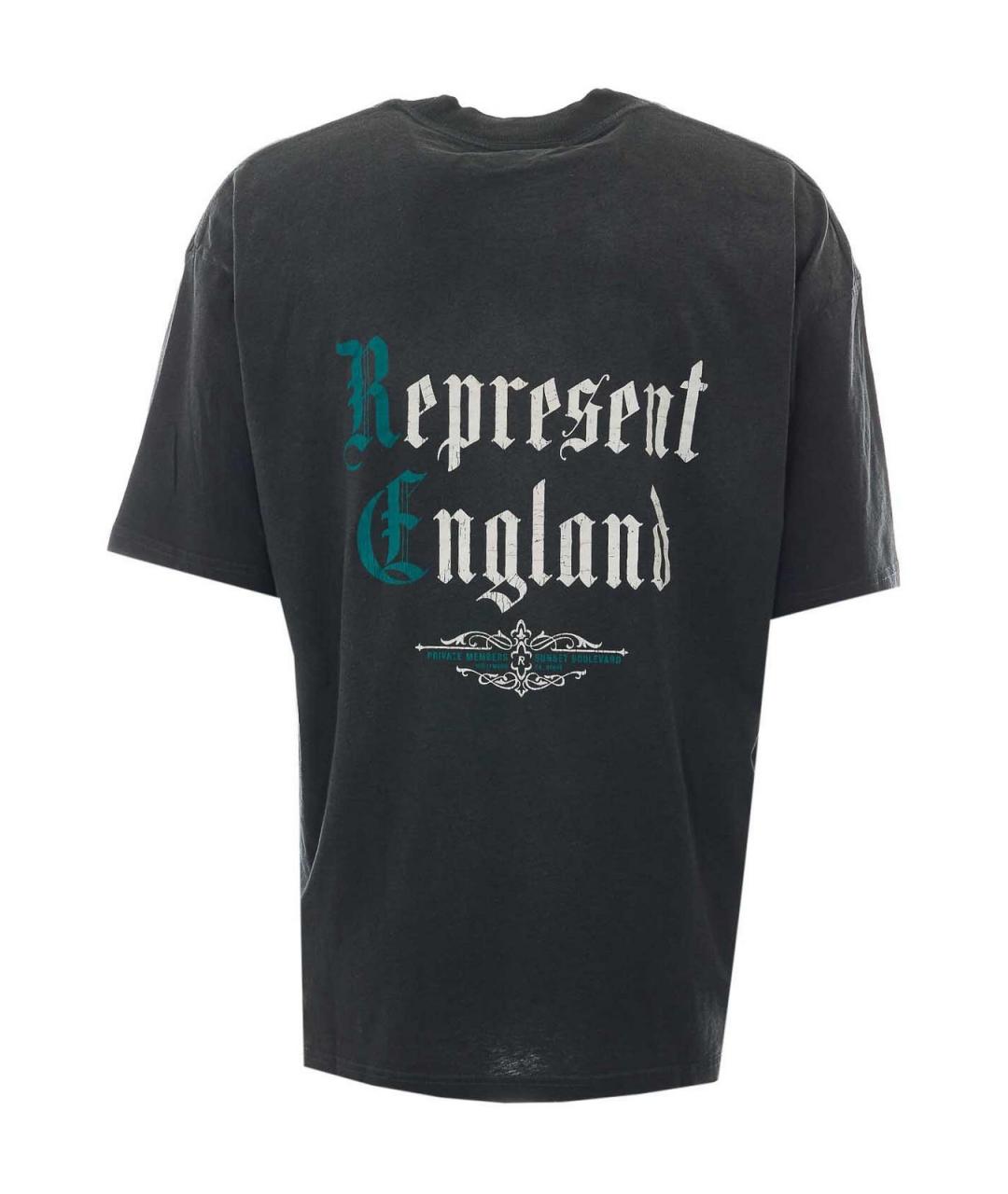 REPRESENT Черная хлопковая футболка, фото 2