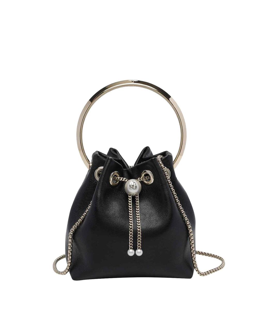 JIMMY CHOO Черная кожаная сумка с короткими ручками, фото 1