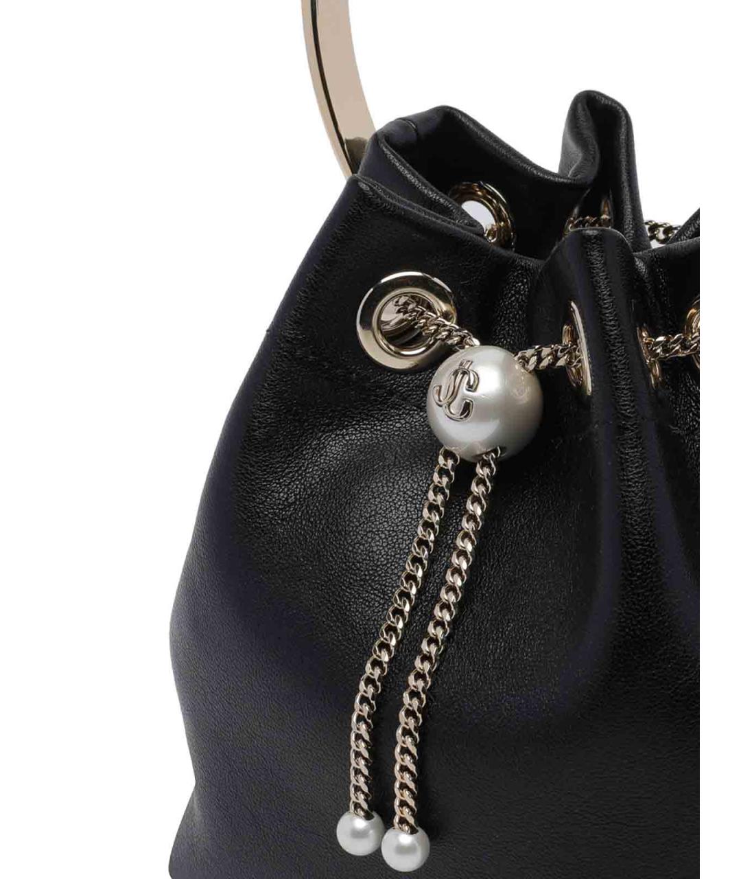JIMMY CHOO Черная кожаная сумка с короткими ручками, фото 4
