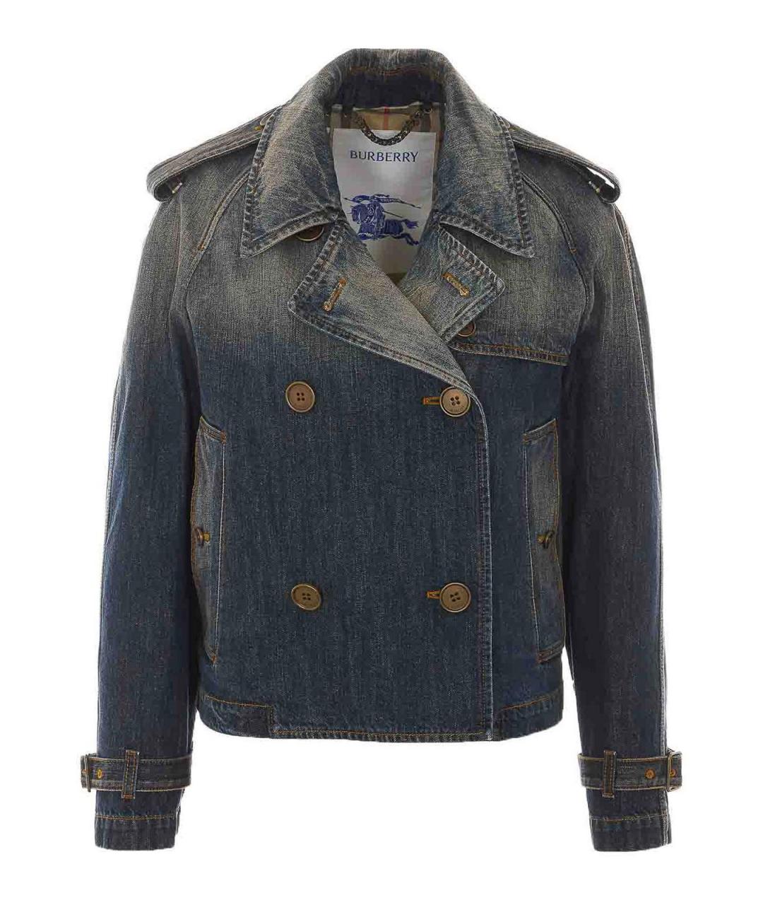 BURBERRY Синяя хлопковая куртка, фото 1