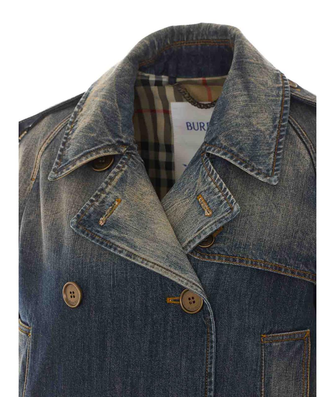 BURBERRY Синяя хлопковая куртка, фото 4
