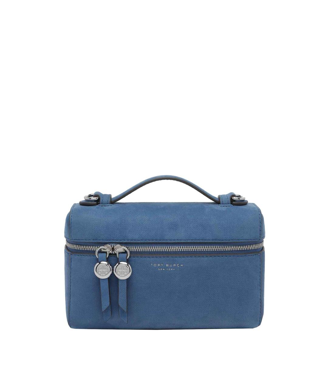 TORY BURCH Синяя замшевая сумка с короткими ручками, фото 1