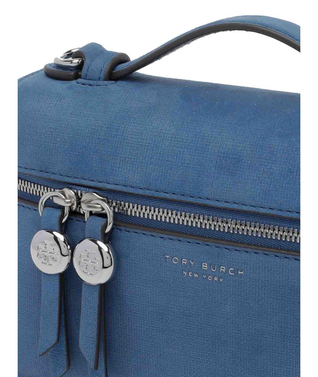 TORY BURCH Синяя замшевая сумка с короткими ручками, фото 4