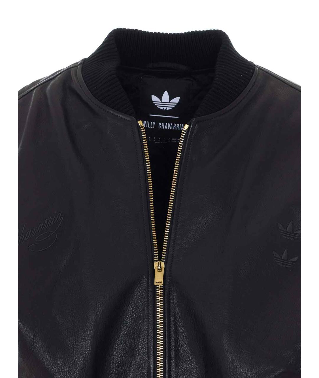 ADIDAS Черная кожаная куртка, фото 4